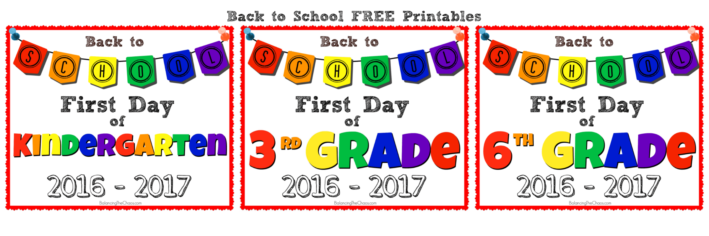 FREE PRINTABLE Back to School Photo Signs Balancing The Chaos