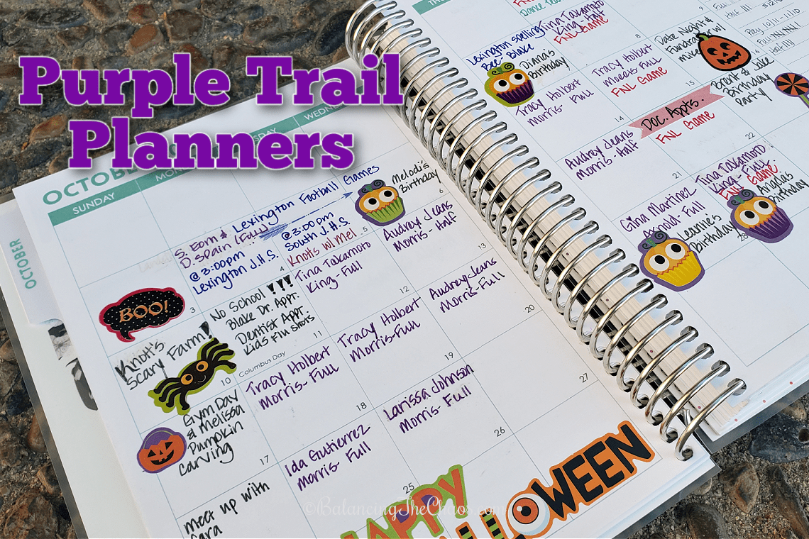 Organize Your Time with a Customizable Purple Trail Planner Balancing The Chaos