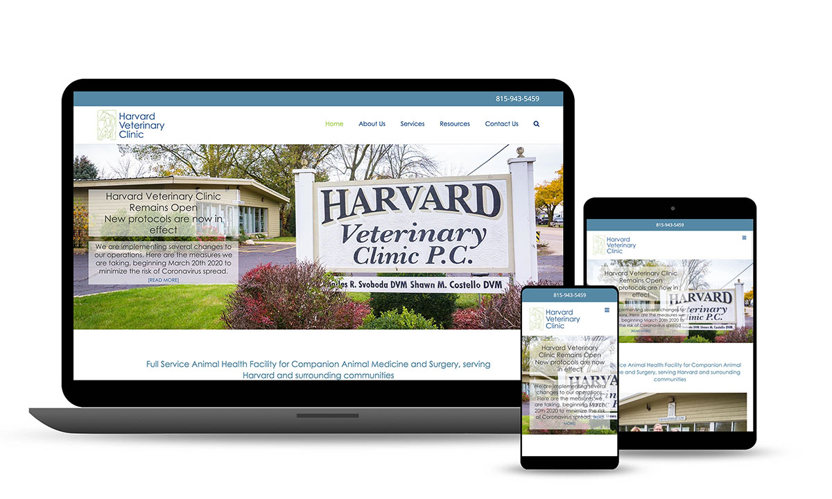 Harvard Veterinary Clinic Baldwin Web Design Crystal Lake Web Designer