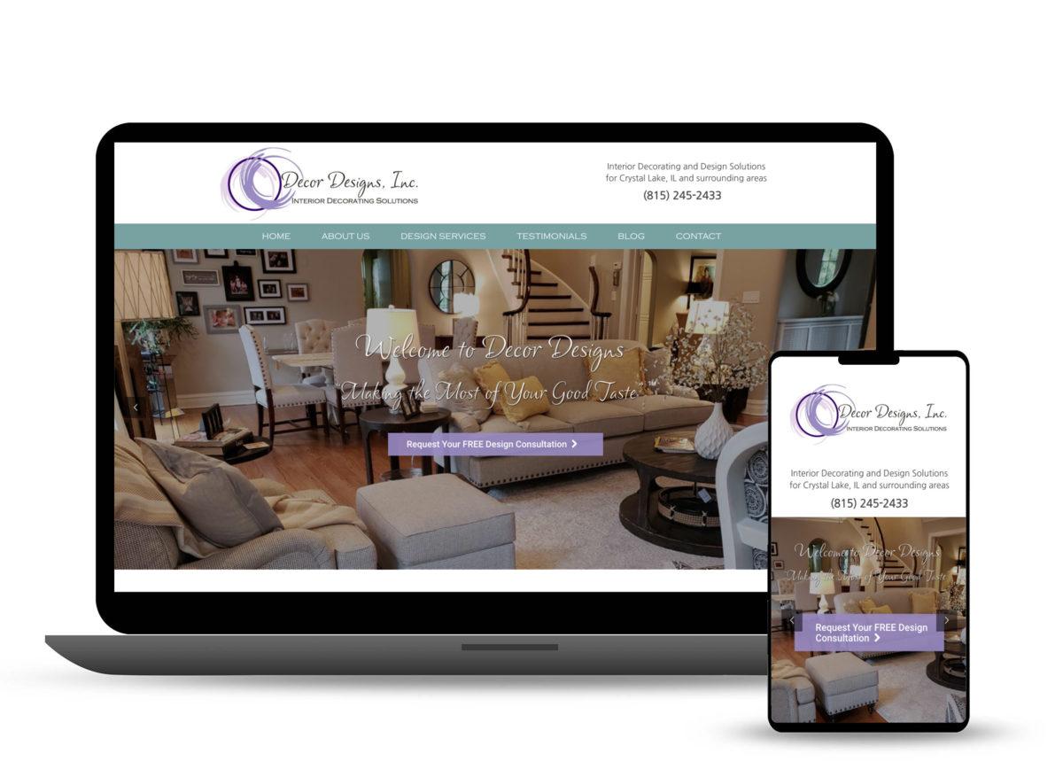 Decor Designs Inc. Baldwin Web Design Crystal Lake Web Designer