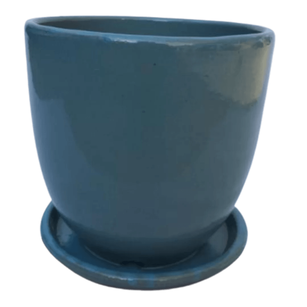 Ceramic Pot and Saucer Bali Garden & Stone