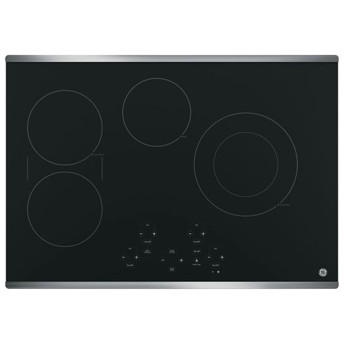 GE 30" Smooth Top Electric Cooktop Stainless Steel Balimadeco