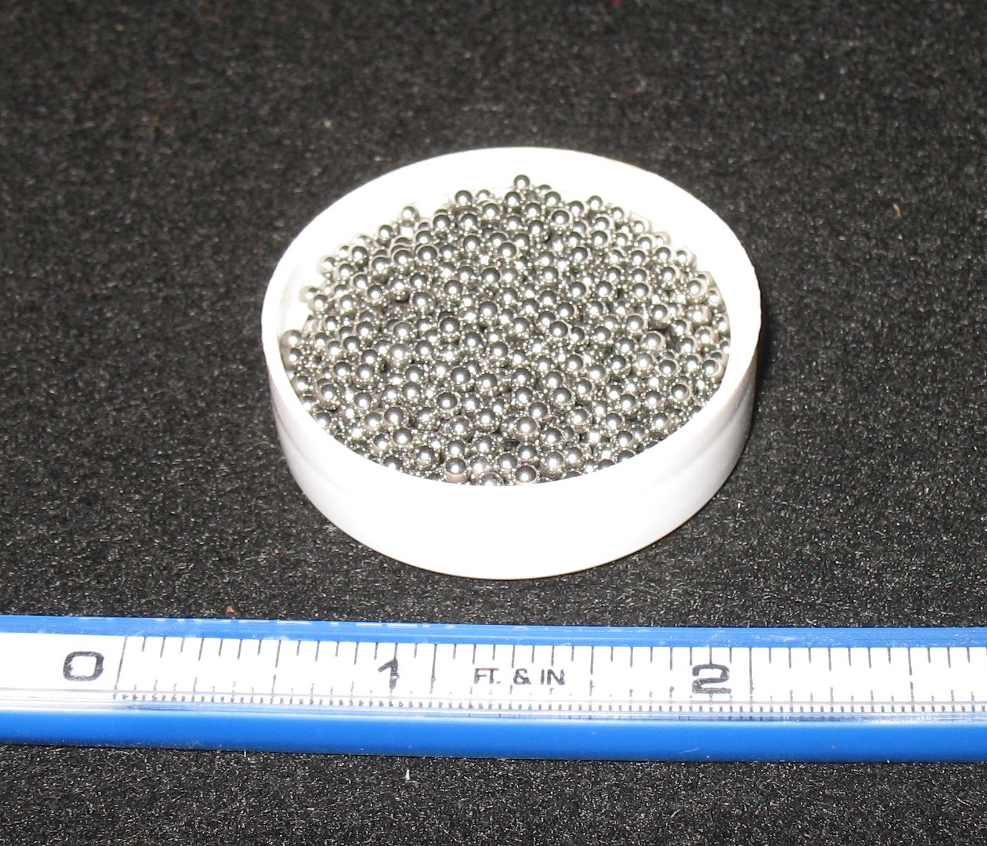 Canister Damascus 1/8 inch Shot 1085 Carbon Steel 1 lb Ball Baron