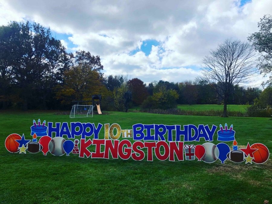 yard sign 42 sports Balloon Boutique and Signs