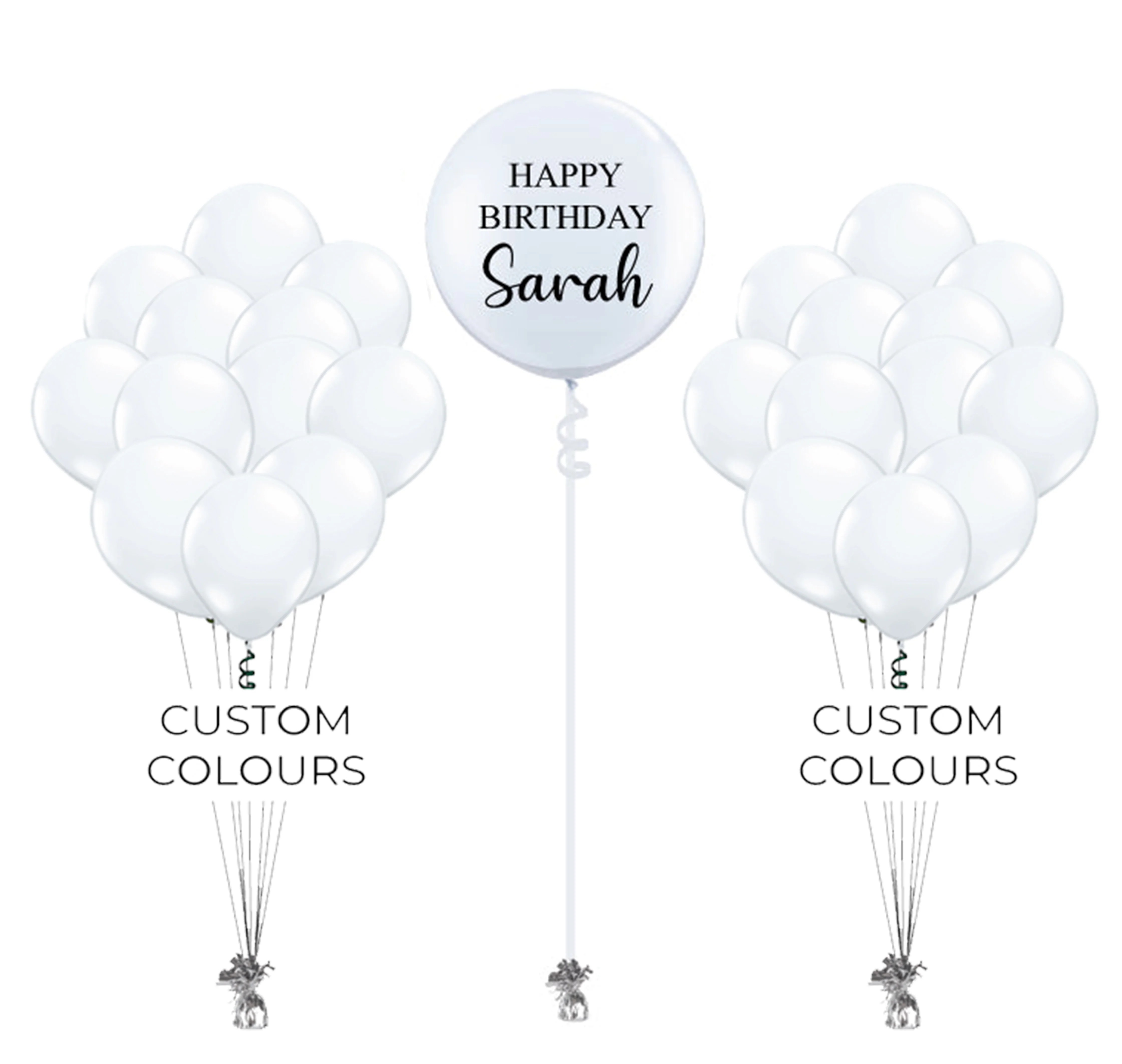 Balloon bouquet set with customizable colours and custom printed