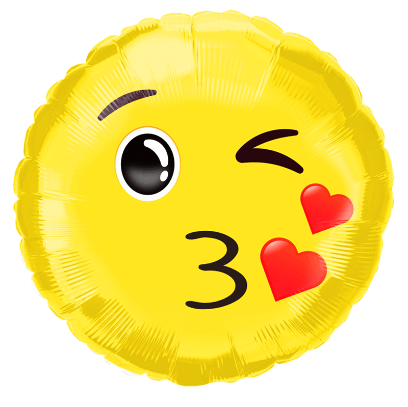 HIDDEN02389 18" Emoji Kissing Face Balloons N' More