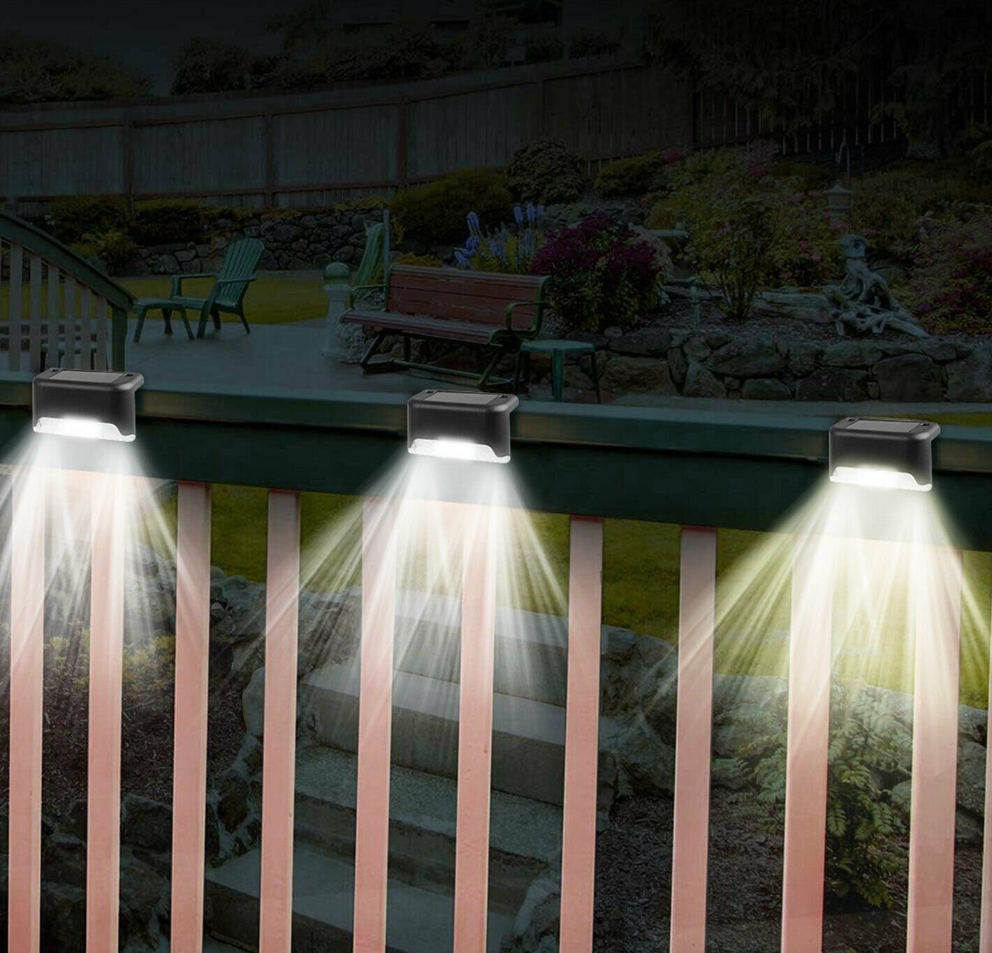 4pcs Solar Fences Lights Outdoor Garden Lightning Balma Home