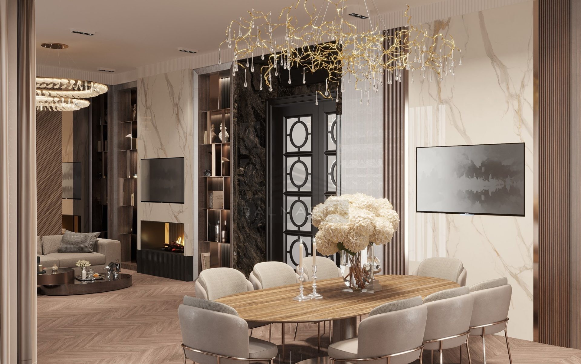 LUXURY KITCHEN AND LIVING ROOM Balmarin Arhitecture and Design