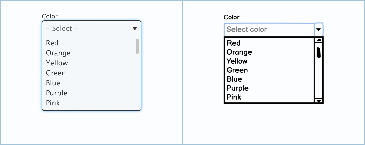 Dropdown Menu Box) Guidelines Wireframing Academy Balsamiq