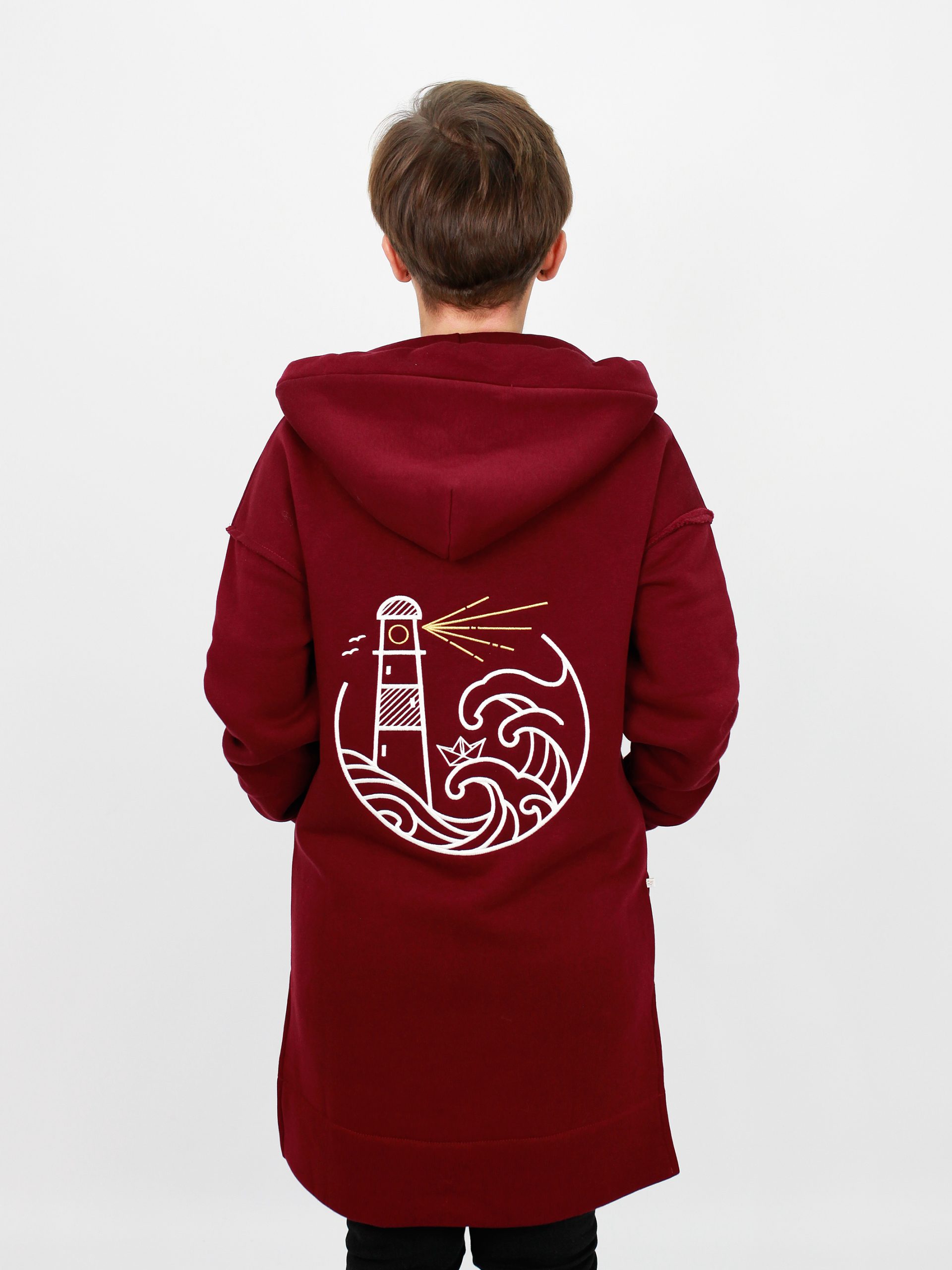 Captain Zipper hoodie maroon lighthouse — Balticlovers