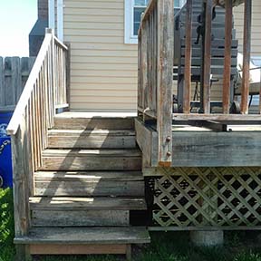 A deck at the end of it's useful life.