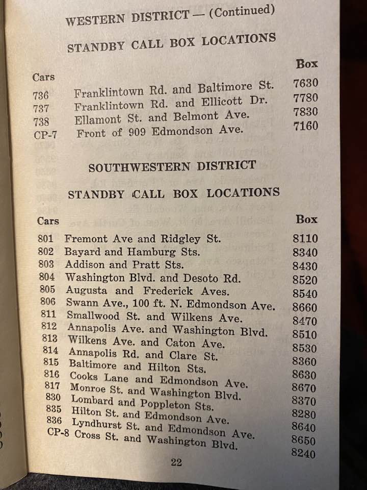 Call Box Locations