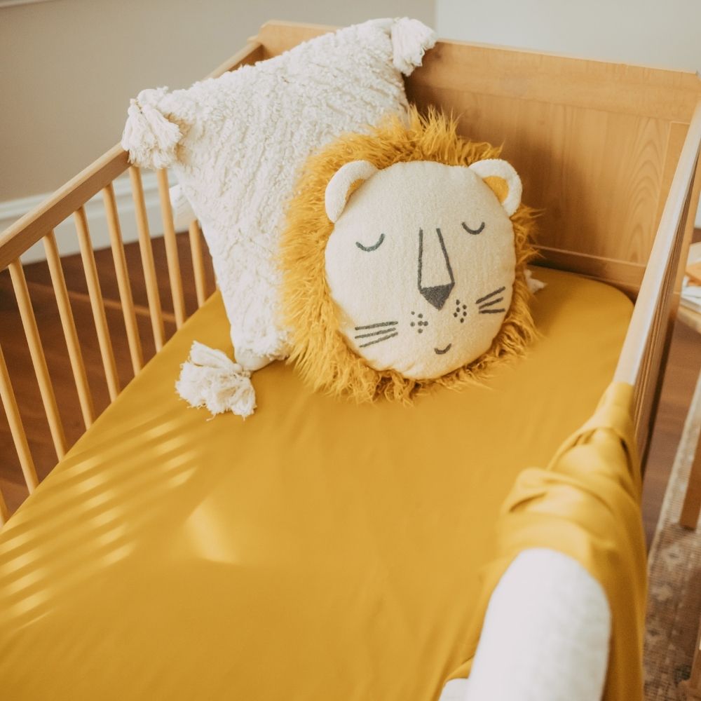 Soft 100 Bamboo Baby Cot Sheets (Mustard), Designed in Australia