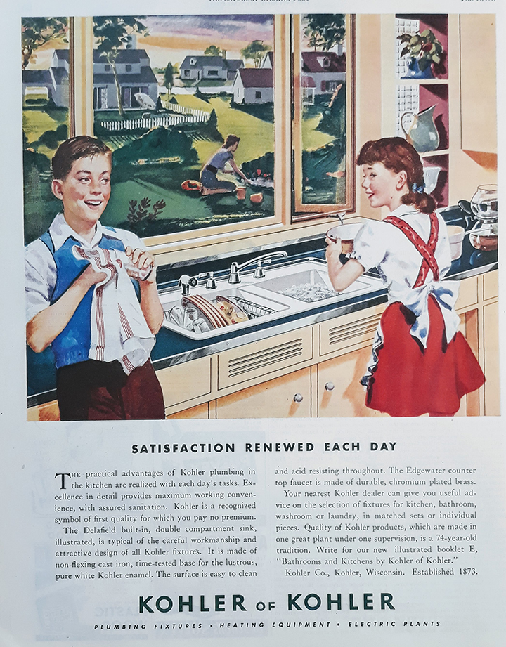 KOHLER of KOHLER 1947 Ad Satisfaction Renewed Each Day Bamboo Trading