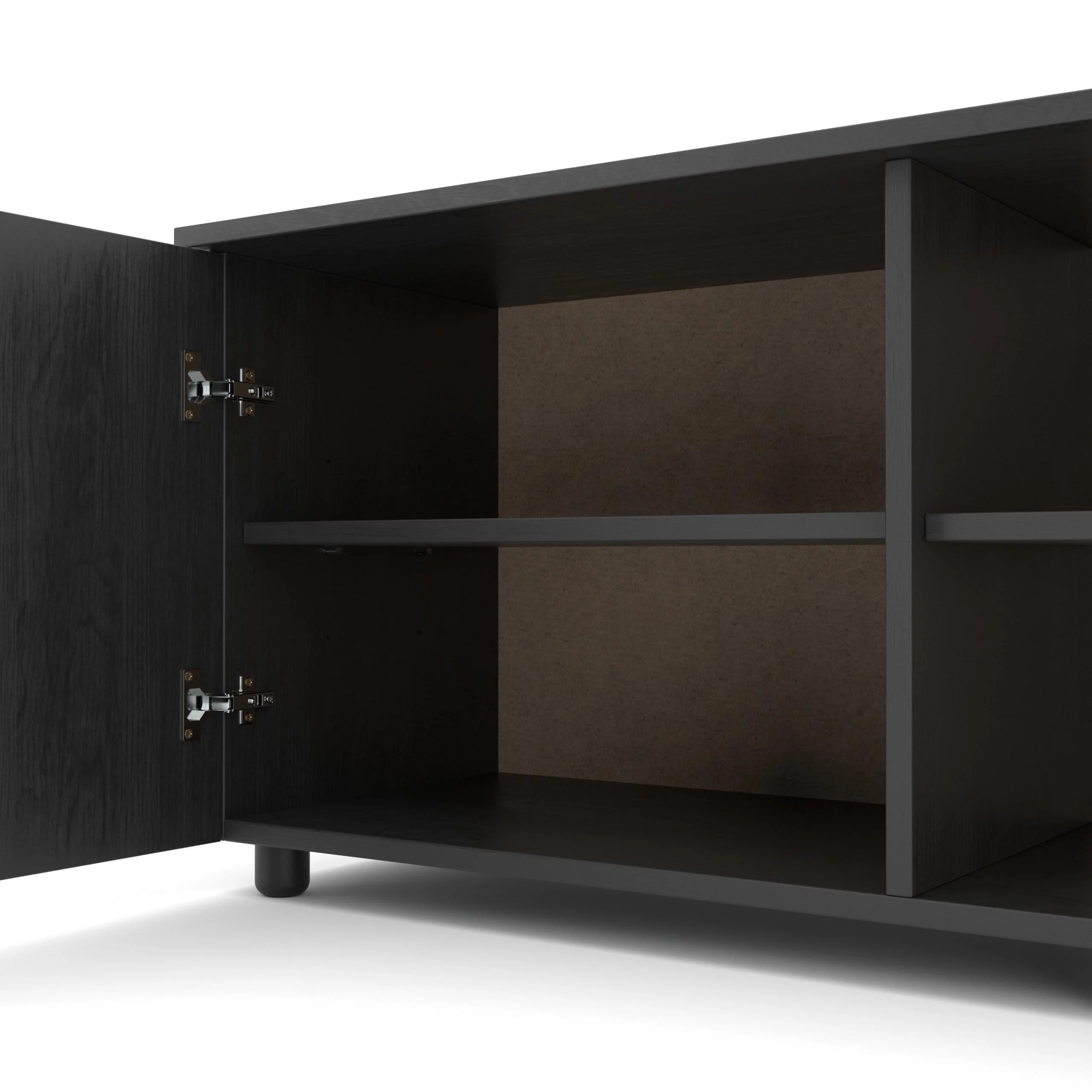 Oslo TV Stand 1350 Linear Black BAM! Flatpack Simplicity