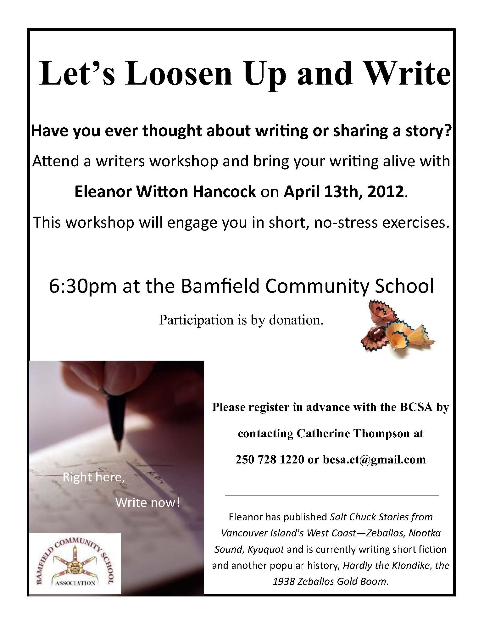 Writers Bamfield Community School Association