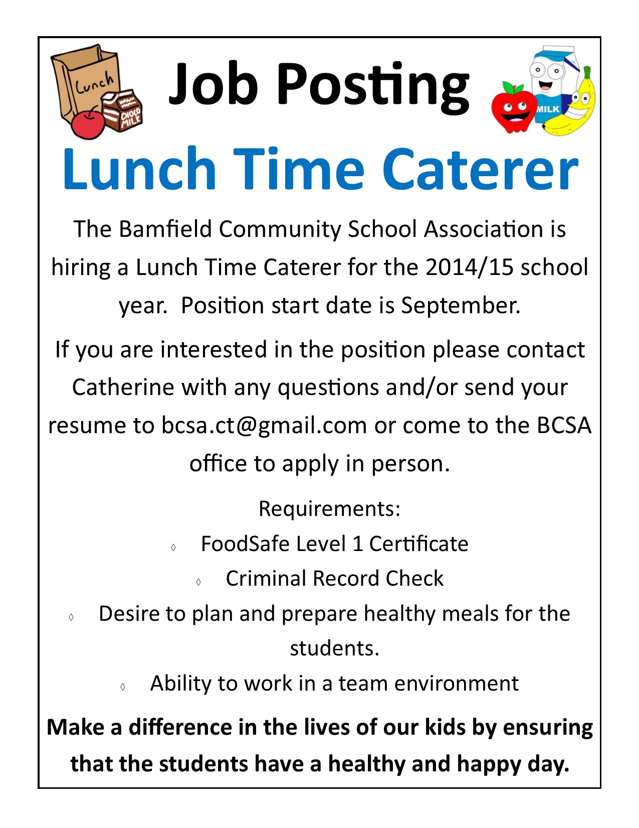 Bulletin Board Bamfield Community School Association