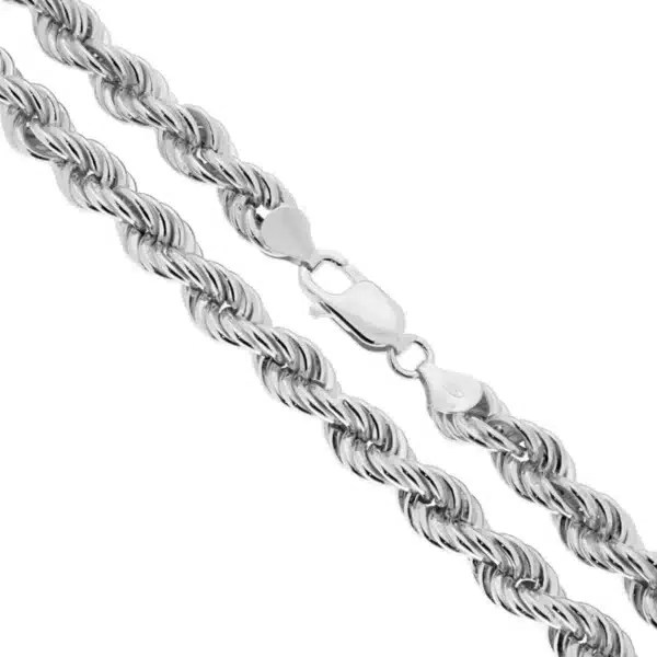 Sterling Silver 8mm Rope Chain Bamina Jewelry