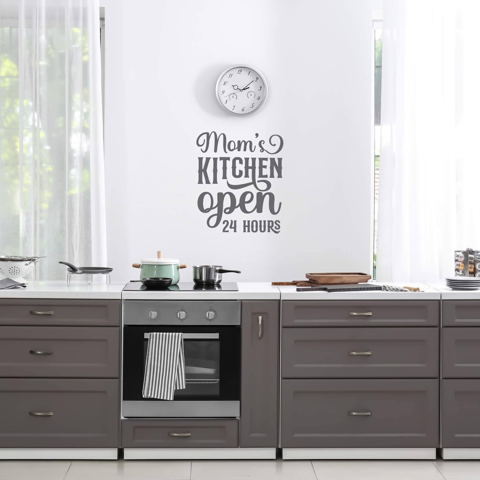 Mom’s Kitchen Open 24hrs Wall Decal BAMM Graphix