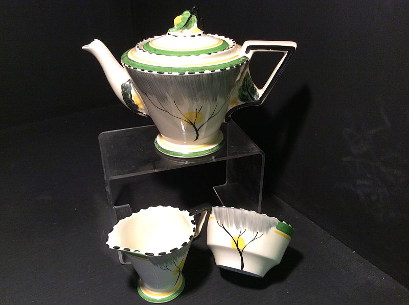 BURLEIGH WARE ZENITH DAWN PATTERN TEA FOR TWO SIZE TEAPOT MILK AND