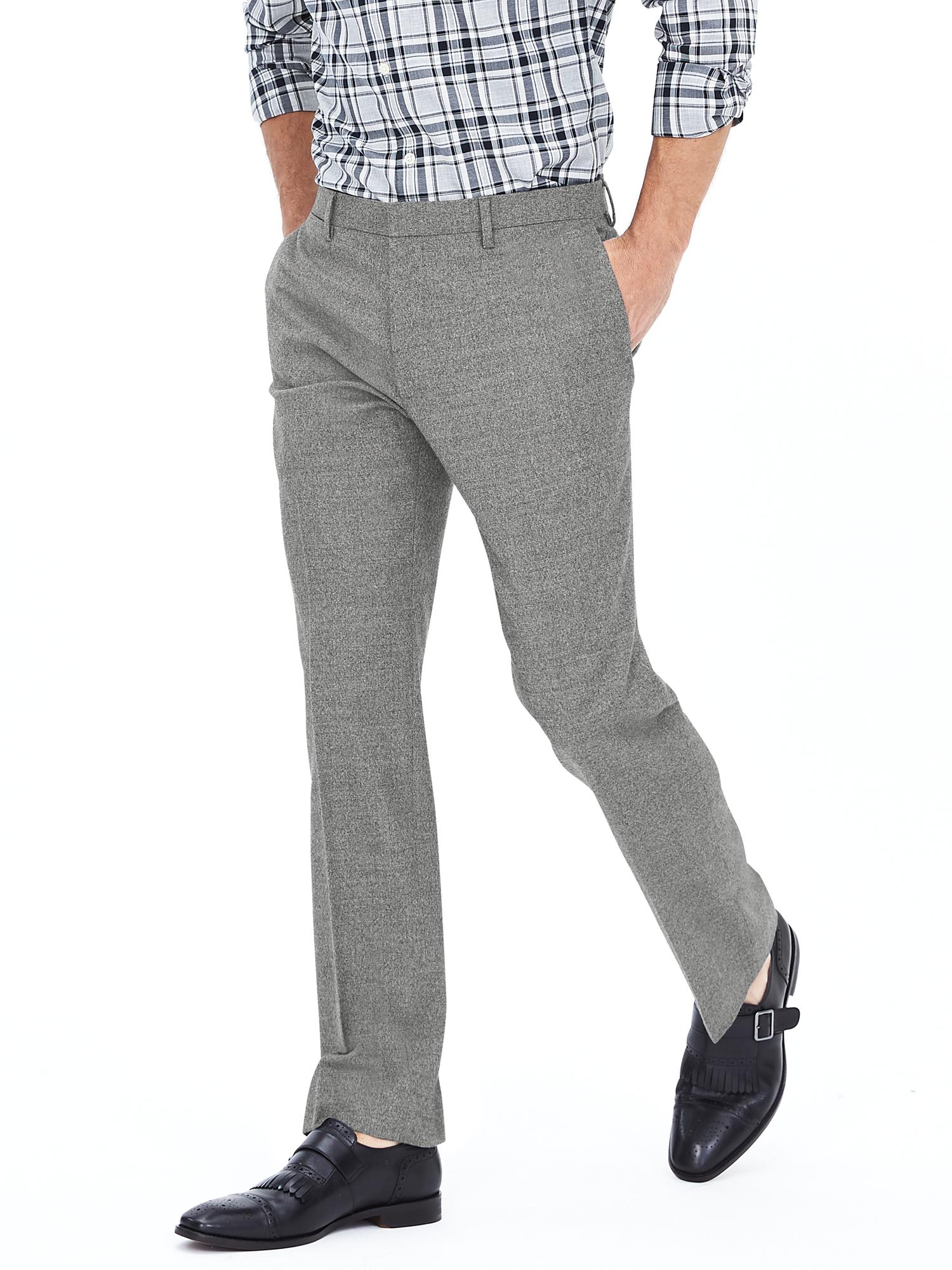 Classic Fit Gray Wool Dress Pant Banana Republic