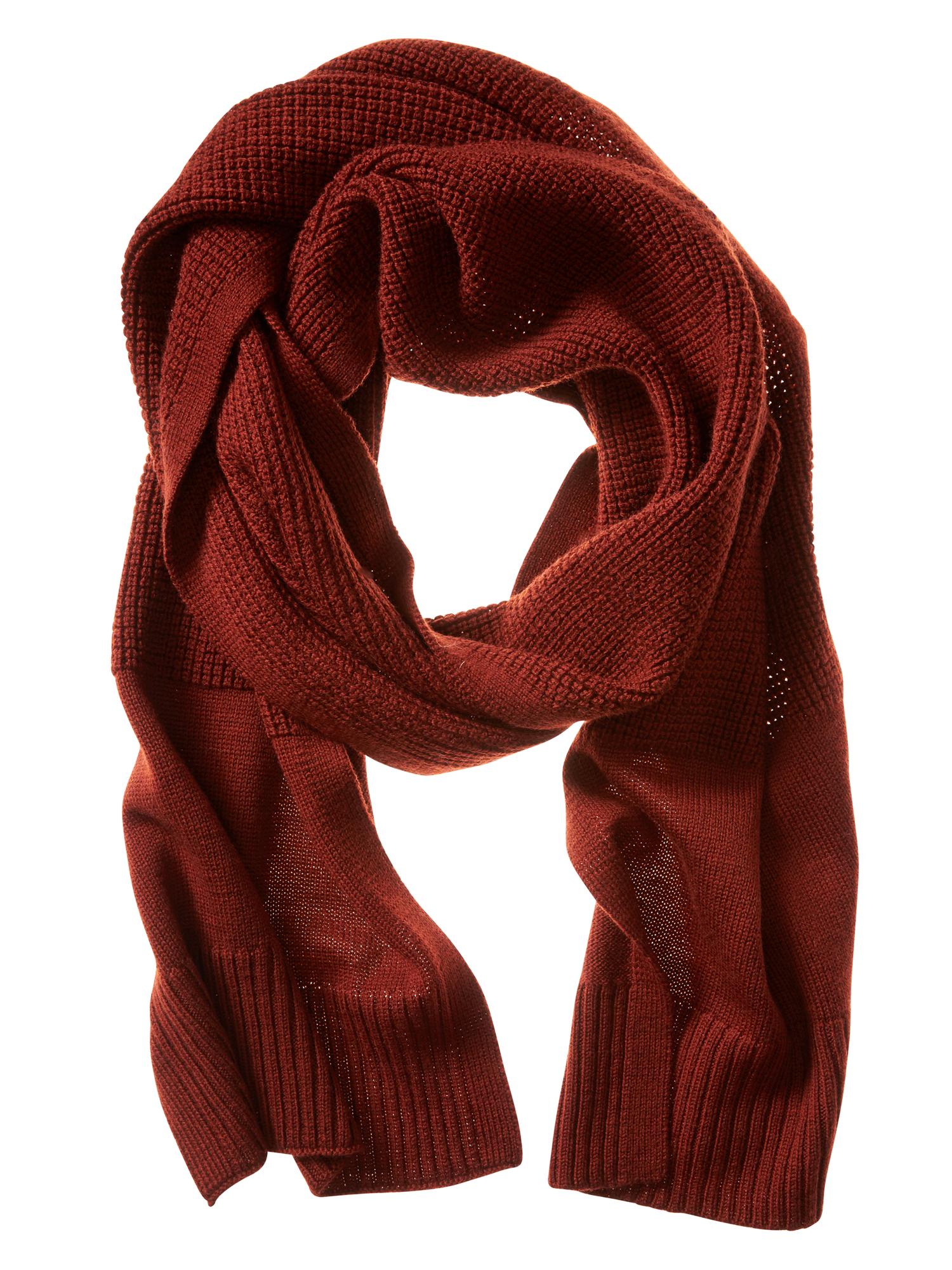 WaffleKnit ExtraFine Merino Wool Scarf Banana Republic