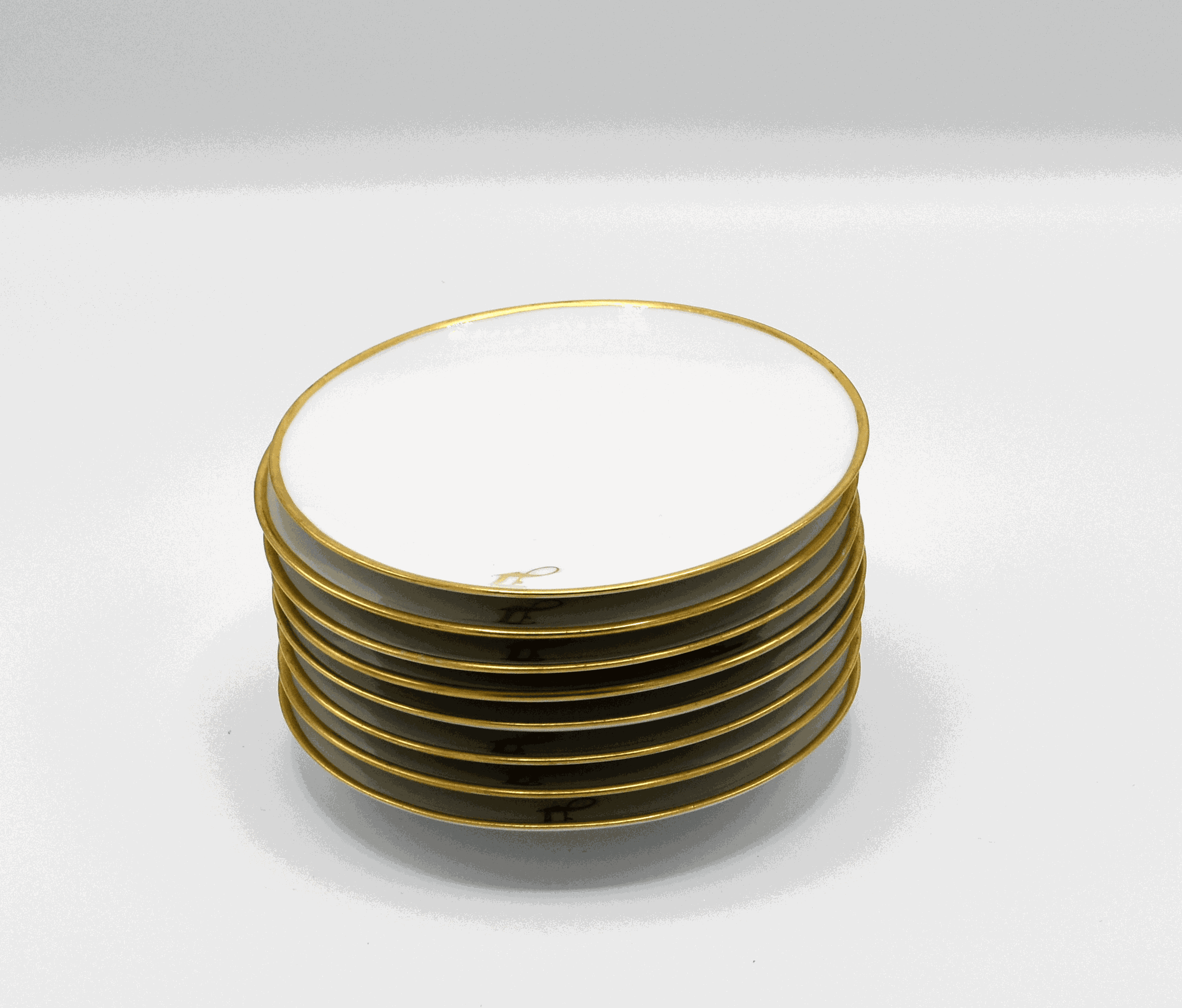 Vintage Gold Rimmed Cocktail Plates Set of 8