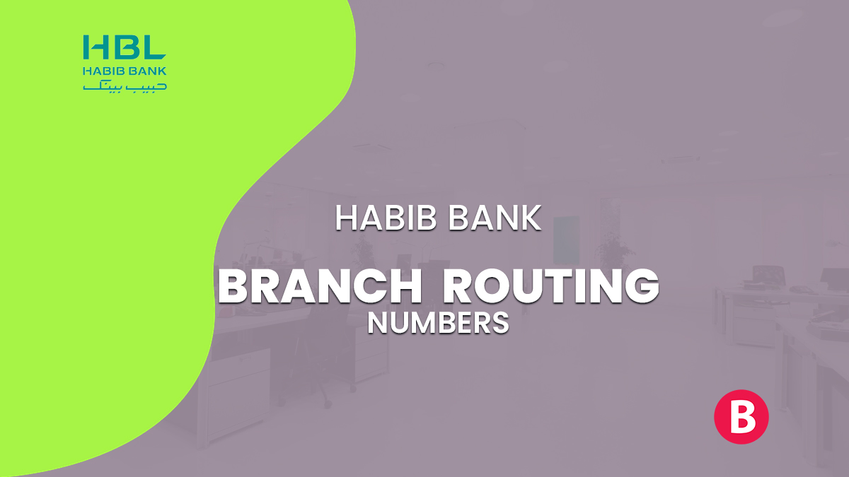 HBL Branch Routing Numbers