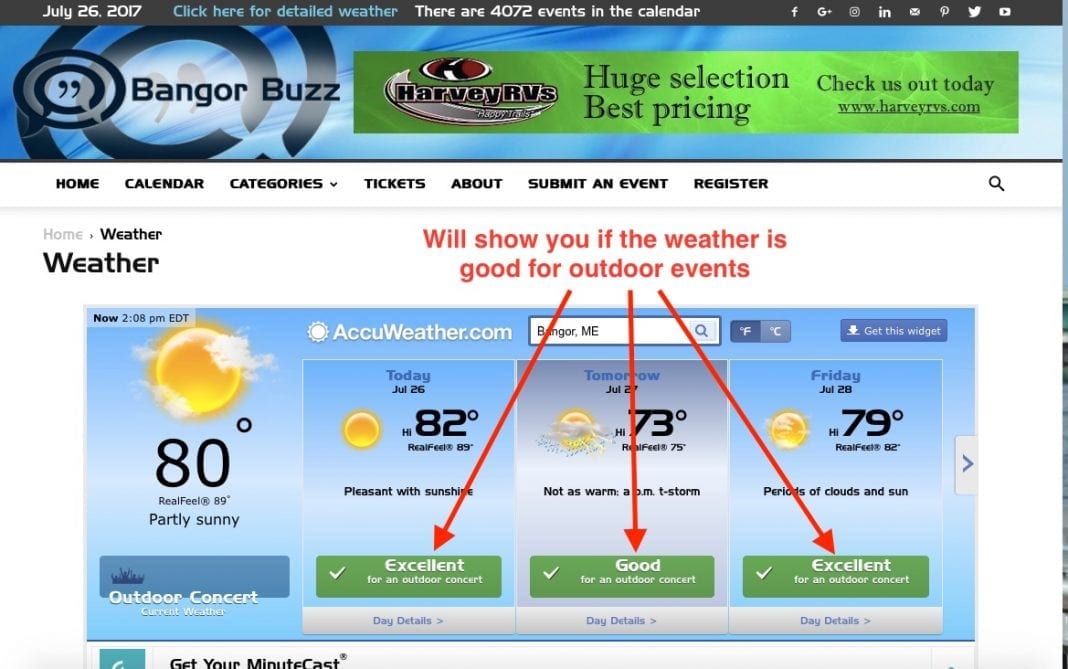 Bangor Buzz Weather is now powered by AccuWeather! Bangor Buzz
