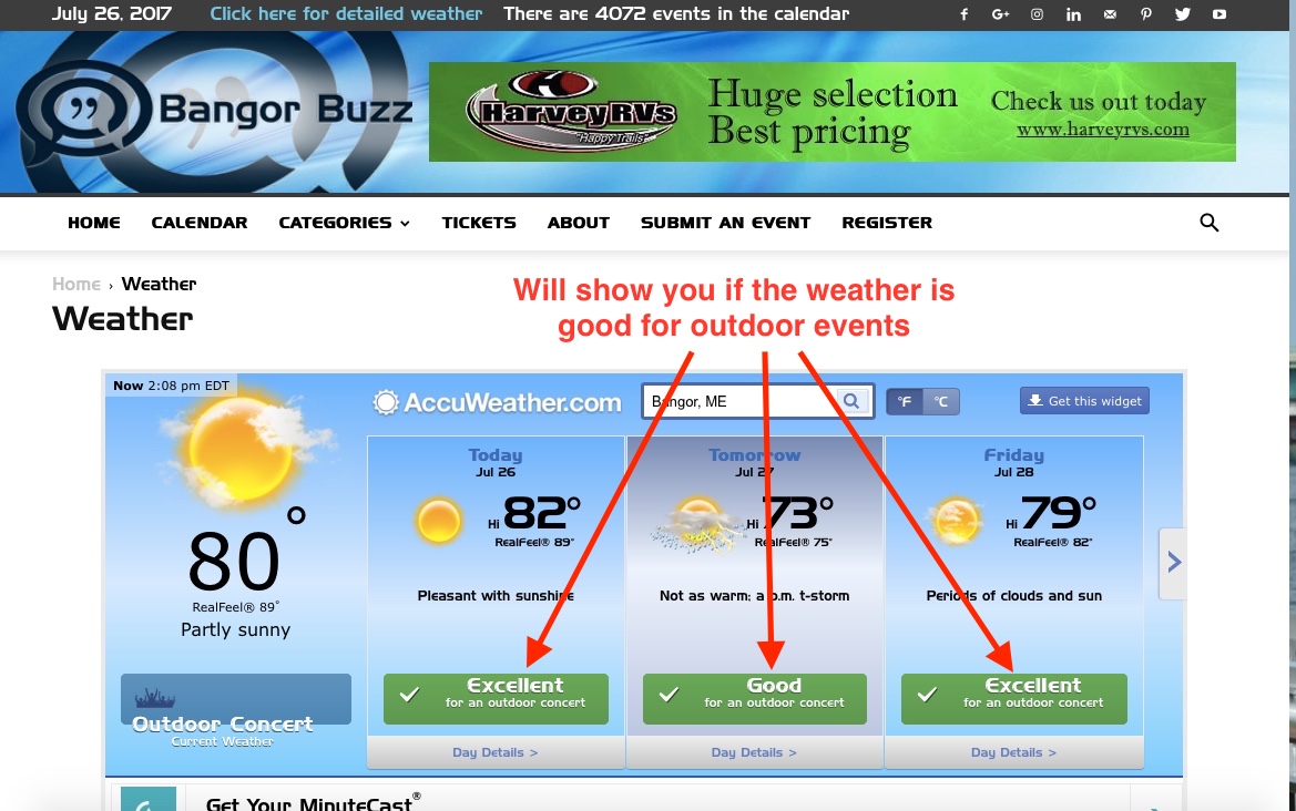 Bangor Buzz Weather is now powered by AccuWeather! Bangor Buzz
