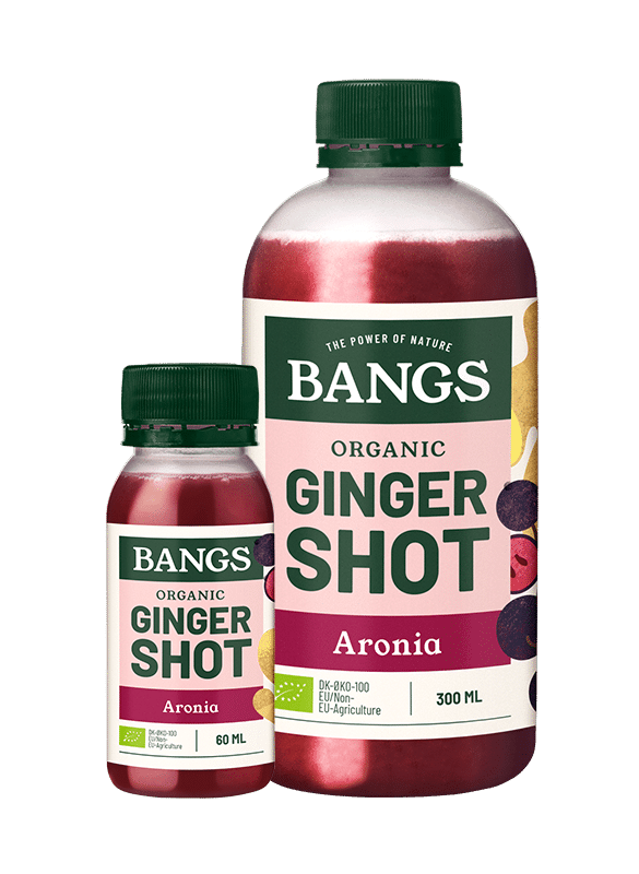 Aronia ginger shot Organic aronia shot w. ginger Bangs