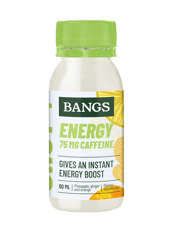Energy shot A caffeine shot to boost your energy Bangs