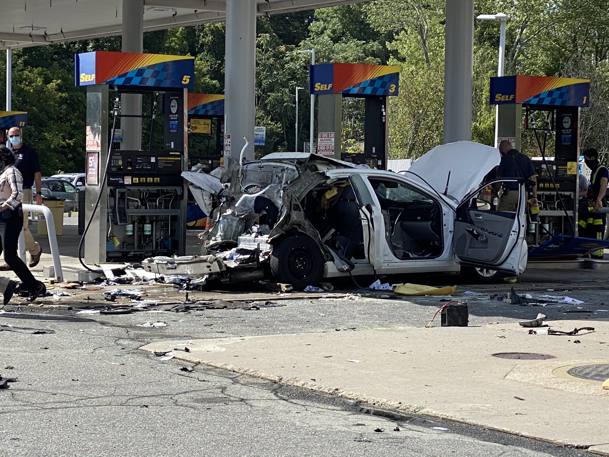 That'll Wake You Up Car Explodes At Gas Station Thanks