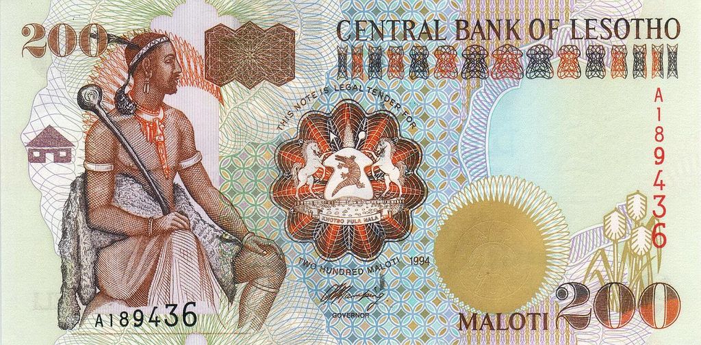 Banknote Index Lesotho 200 Loti P20a