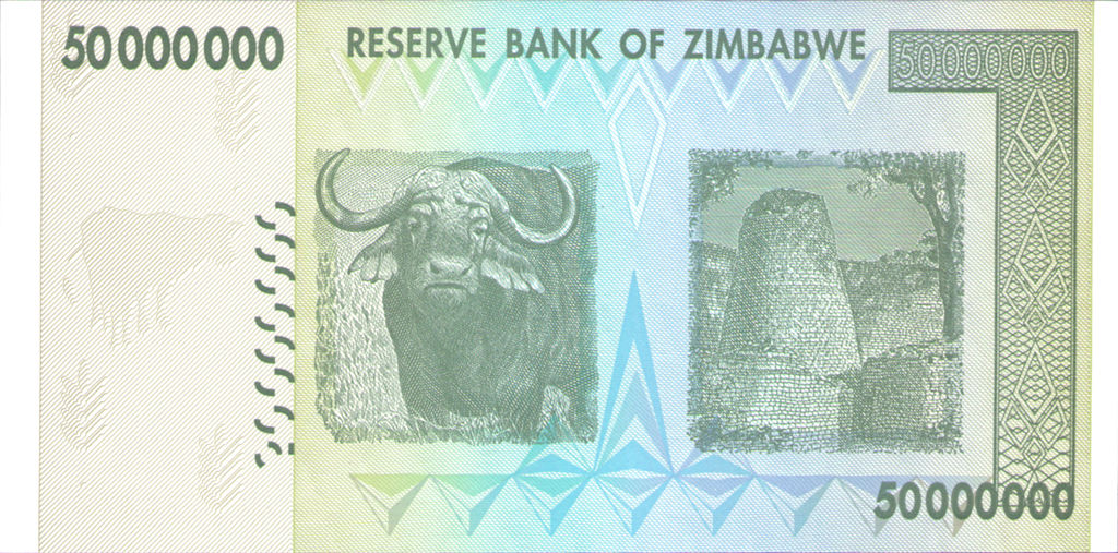 Banknote Index Zimbabwe 50000000 Dollar P79