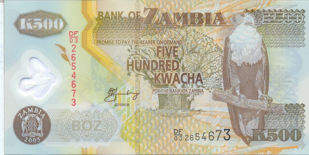 Banknote Index Zambia 500 Kwacha P43d