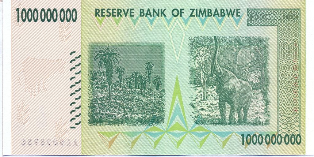 Banknote Index Zimbabwe 1000000000 Dollar P83