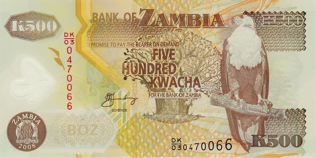 Banknote Index Zambia 500 Kwacha P43f
