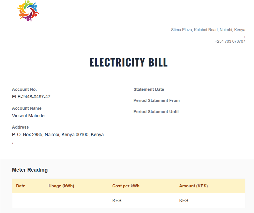 Utility Bill Generator Create Realistic Electricity, Gas, Phone