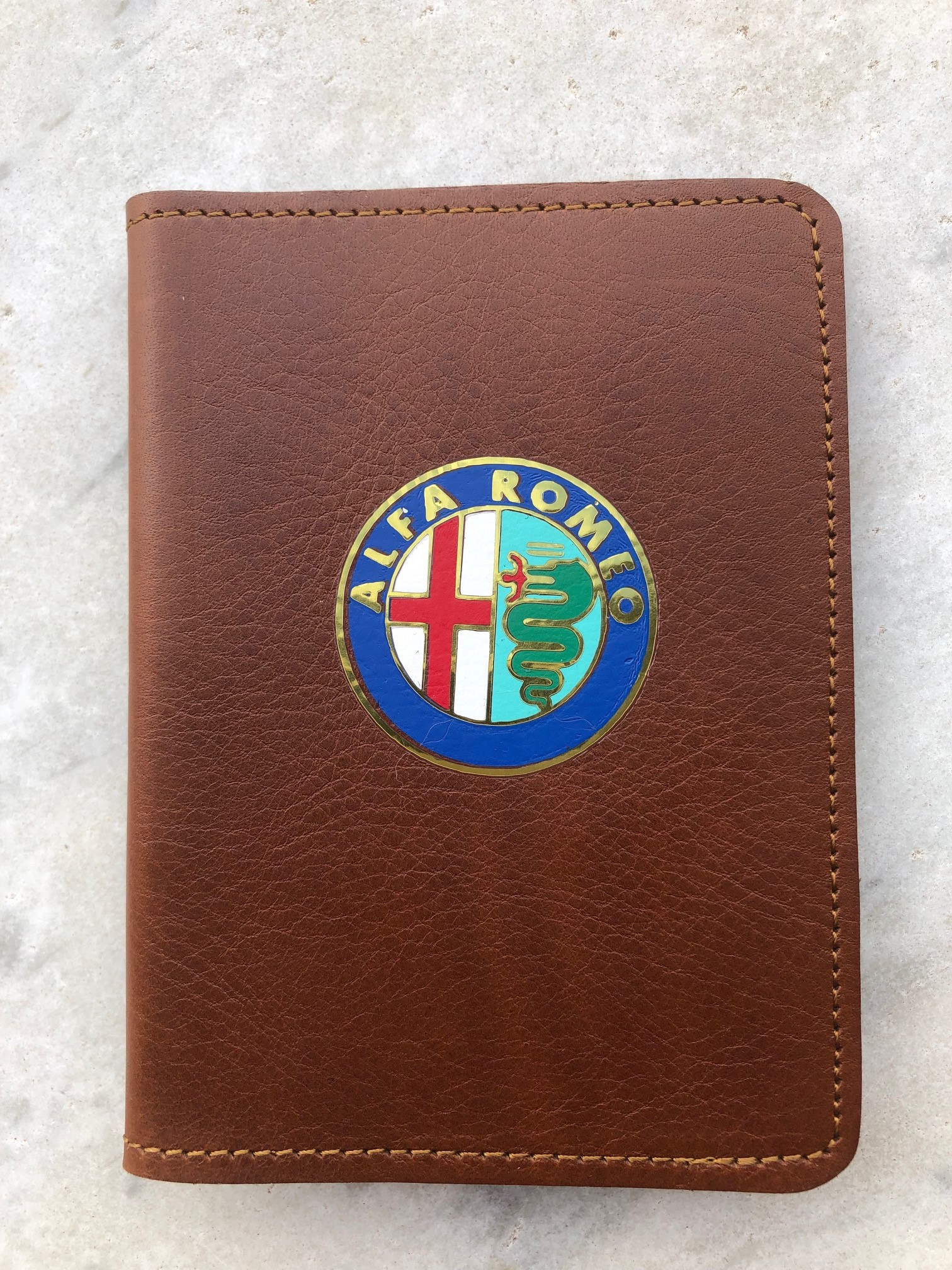 Alfa Romeo Leather Log Book Cover » Banners and Badges