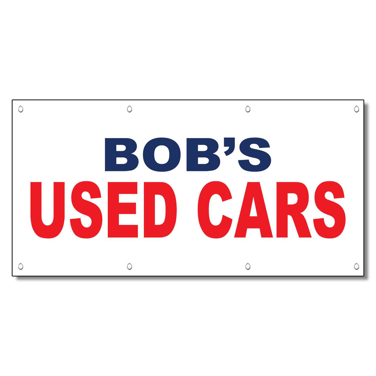 Bob'S Used Cars Blue Red Auto Car Repair Shop Vinyl Banner Sign With