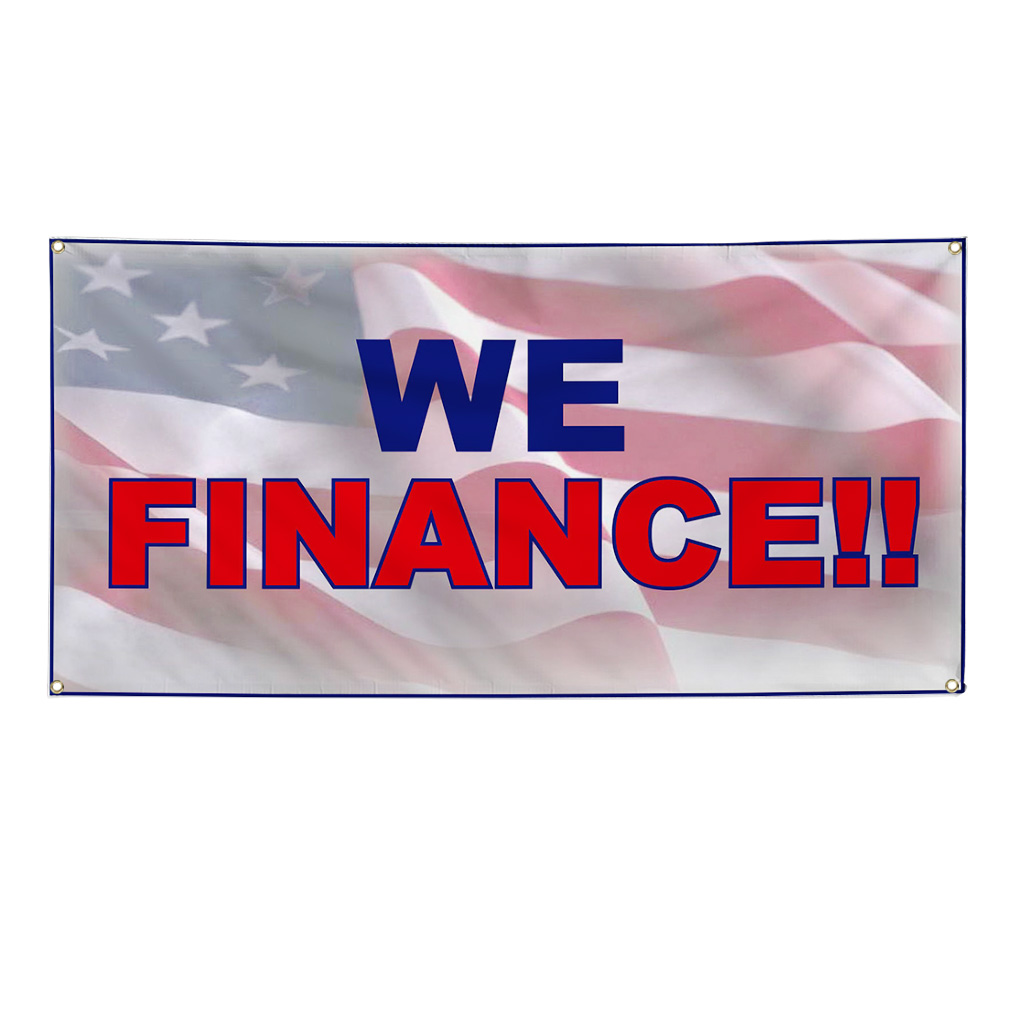 We Finance American Flag Business Vinyl Banner Sign W/ Grommets 2 ft x 4 ft