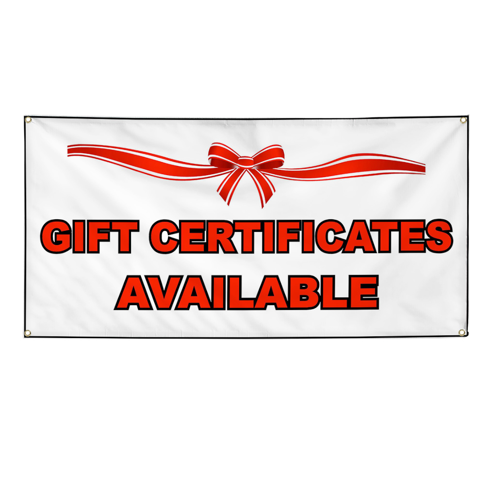 Gift Certificates Available Business Vinyl Banner Sign W/ Grommets 3 ft