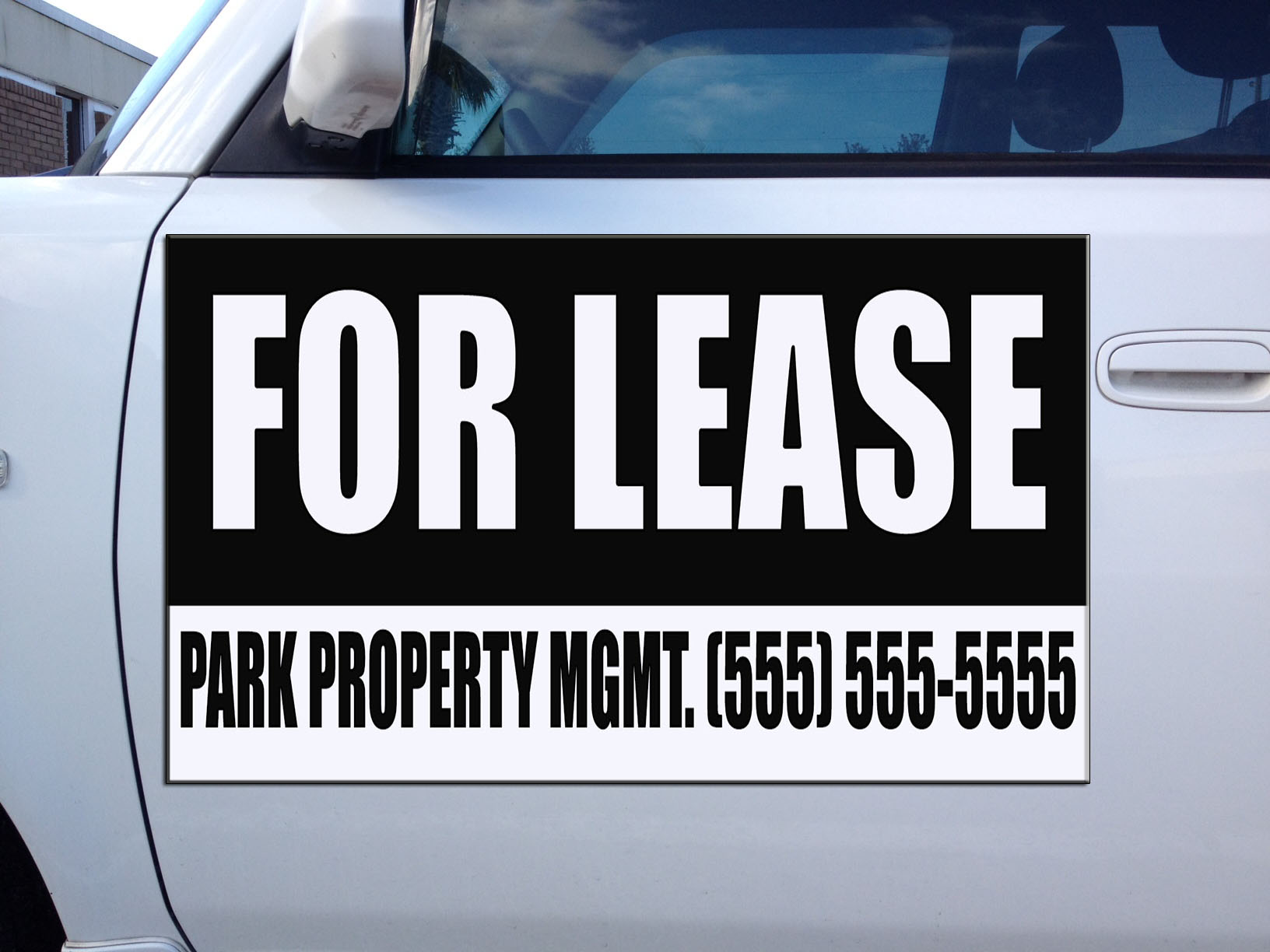For Lease Custom Name Phone Number Black Car Door