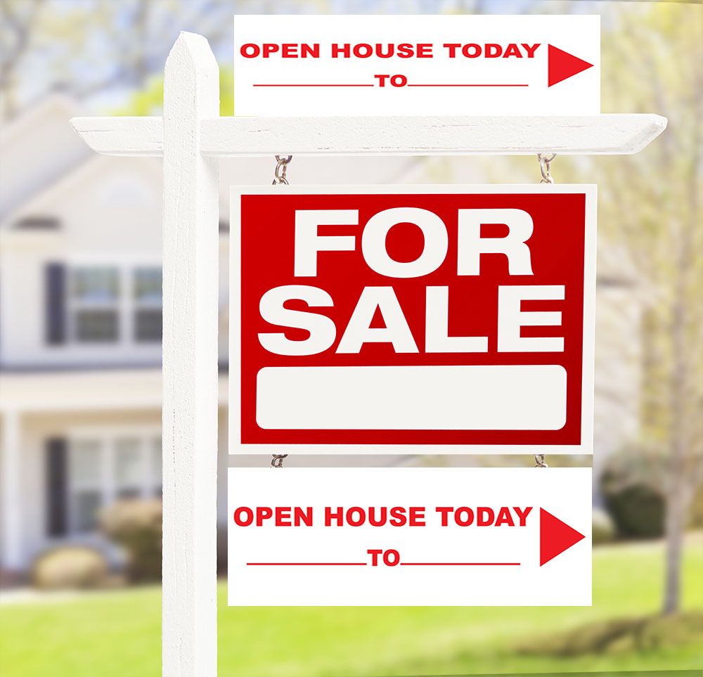 Open House Today CUSTOM Red METAL ALUMINUM Real Estate Rider Sign