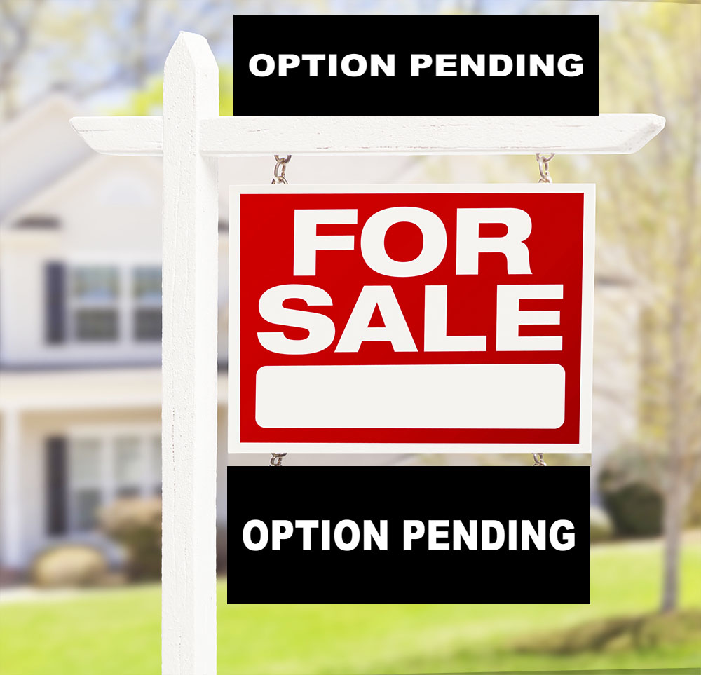 Option Pending Black METAL ALUMINUM Real Estate Rider Sign 1 or 2