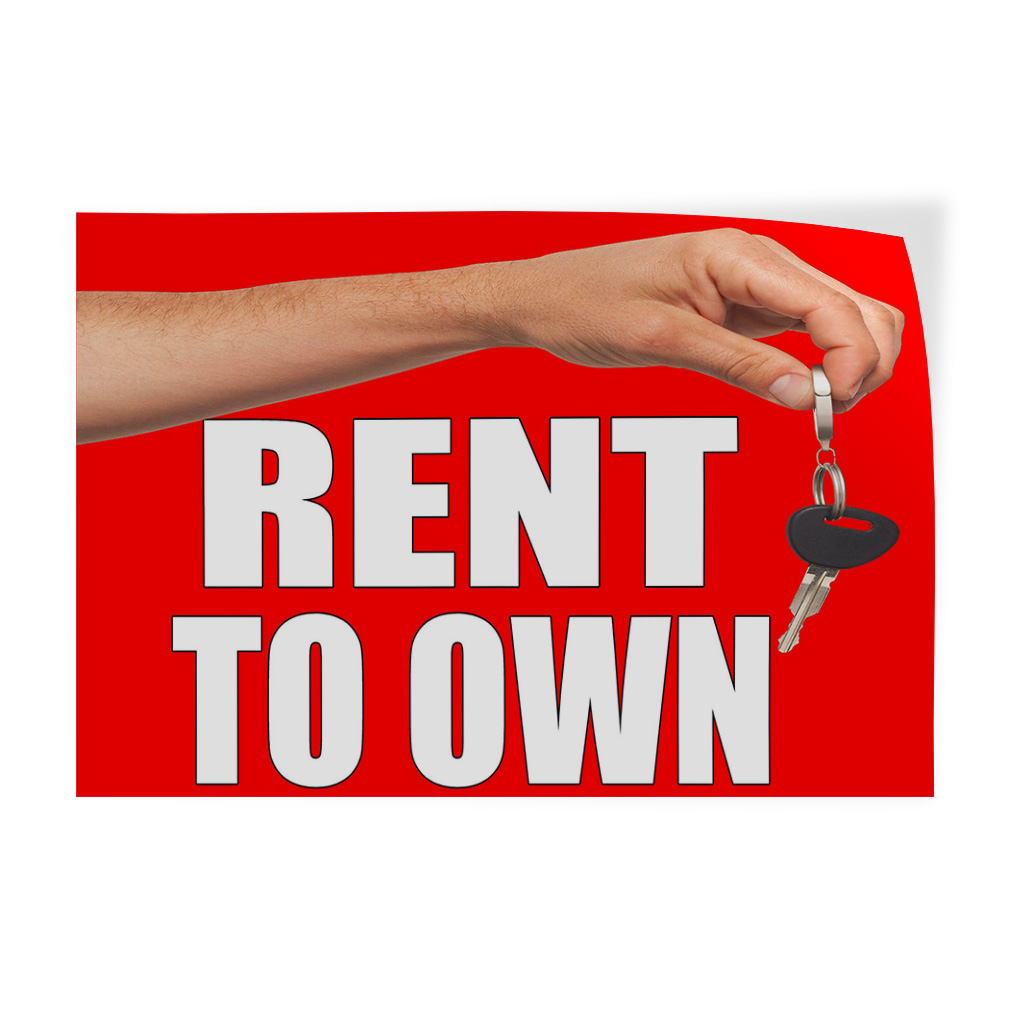 Decal Stickers Rent to Own with Key Vinyl Store Sign Label Business eBay