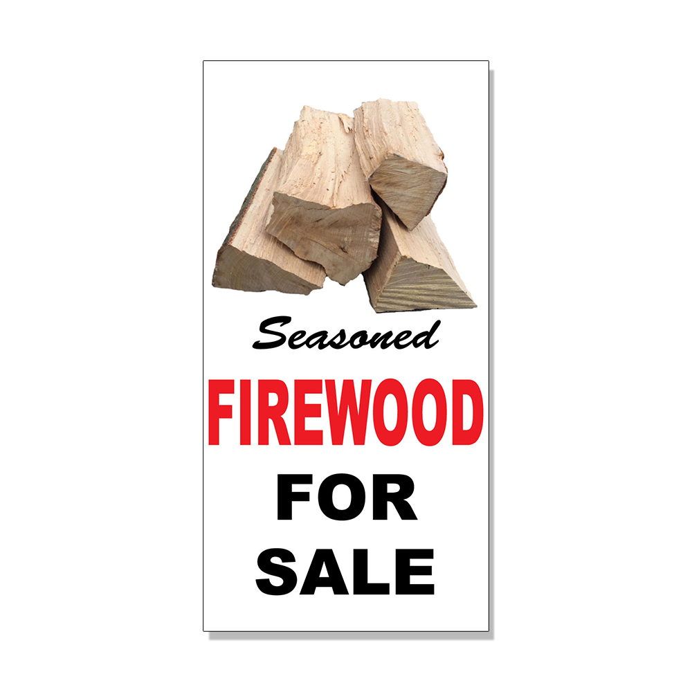 Firewood For Sale Red Black DECAL STICKER Retail Store Sign