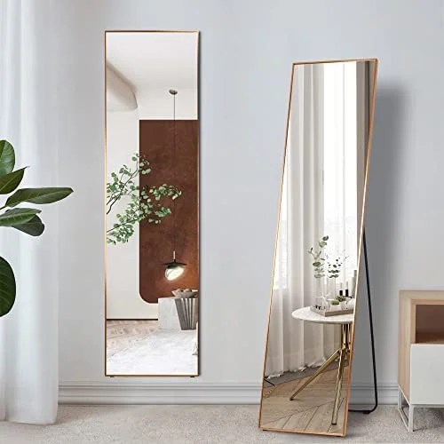 Stand Alone Mirrors With Metallic Frame Gold Bansi Suppliers