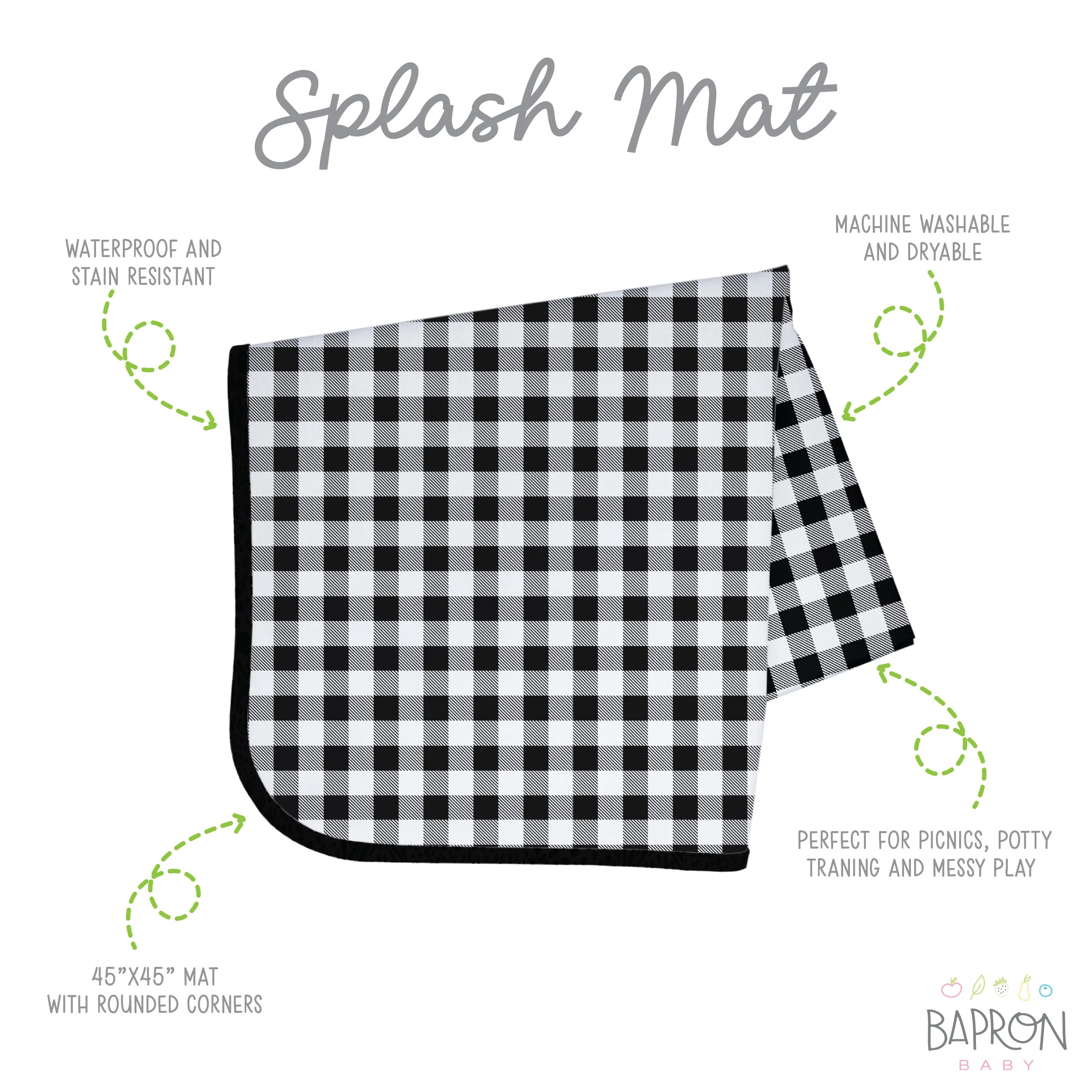 Home White Buffalo Plaid Splash Mat A Waterproof CatchAll for